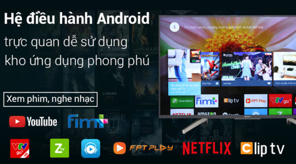 Hệ diều hành Android trên Android Tivi Sony 4K 65 inch KD-65X7500F