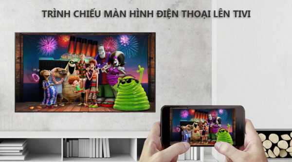 Android Tivi KD-75X8500 trình chiếu màn hình điện thoại